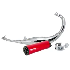 POT 50 A BOITE VOCA CHROMED POUR DERBI 50 SENDA, GPR/APRILIA 50 RS4/GILERA 50 SMT, RCR  (PASSAGE BAS - SILENCIEUX ALU ROUGE)
