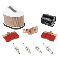 KIT ENTRETIEN MOTO ADAPTABLE KAWASAKI 800 Z800 ABS 2013>2016 / Z800 E ABS 2013>2016 PLAQUETTE METAL FRITTE (PACK 9 PIECES) -SELECTION P2R PREMIUM