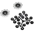 DERAILLEUR PULLEY- P2R  7/8 SPEED -ALUMINIUM-SILVER-ON BEARINGS 10 teeth (SET OF 2)