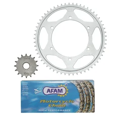 KIT CHAINE ADAPTABLE YAMAHA 125 TDR DELTA BOX 1992>2002, 125 TDR R 1994>2003  428  16x57  (DIAM COURONNE 120/136/8.50)  (DEMULTIPLICATION ORIGINE)  -AFAM-
