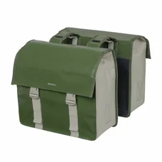 DOUBLE BAG FOR BICYCLE - REAR - BASIL URBAN LOAD - GREEN / SAND 48-53Lt (41x18x46cm) WATERPROOF