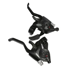LEVIER/MANETTE VTT PATIN P2R 3x7V. NOIR ALU V-BRAKE COMPATIBLE SHIMANO (PAIRE)