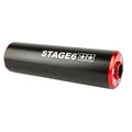 SILENCER - STAGE 6 ALUMINIUM Ø 60mm Black/red (Left mounting)