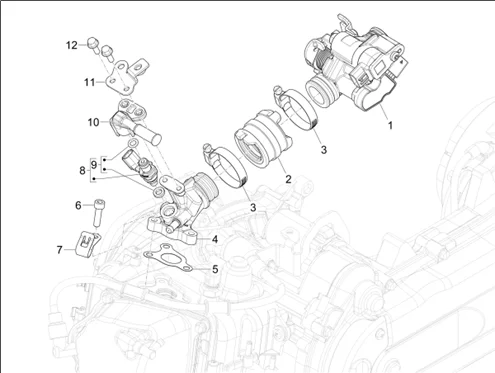 Boîtier papillon - Injecteur - Raccord d'admission