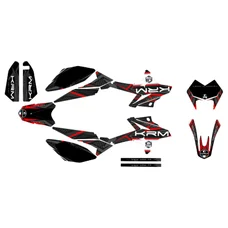 KIT DECO AUTOCOLLANT/STICKER 50 A BOITE KRM PRO RIDE POUR BETA 50 RR 2011>2020 NOIR/ROUGE (COMPLET)