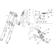 Fourche av.-suspension ar.
