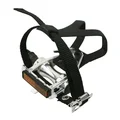 FLAT PEDAL FOR ROAD BIKE/TRACK BIKE  -ALUMINIUM- VELGO SILVER 9/16" WITH TOE CLIPS+STRAPS