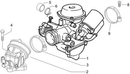 Carburateur complet - Raccord d'admission