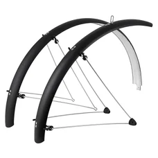 GARDE BOUE CITY/VTC TRINGLES 28'' STRONGLIGHT TOUR 54mm NOIR MAT (PAIRE) AVEC FIXATION CLASSIC TRINGLES INOX