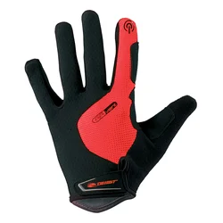 ADULT CYCLING GLOVE- LONG - GIST HERO (For MTB) GEL RED L (PAIR) TOUCHSCREEN FUNCTION-5532