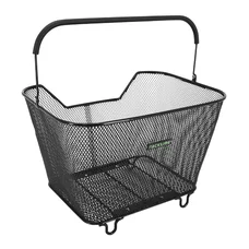 PANIER ARRIERE FIL ACIER RACKTIME BASK IT LARGE NOIR AVEC ANSE SUR PORTE BAGAGE (43x29x31 cm) - VENDU SANS PLATINE COMPATIBLE SYSTEME RACKTIME SNAPIT 2.0 ET SNAP IT