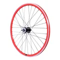 WHEEL FOR ROAD BIKE / FIXIE / TRACK P2R 30mm RED - REAR - 2 SIDES THREADED HUBPIGNON +16T. SPROCKET