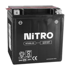 BATTERIE 12V  30 Ah NTX30L-BS NITRO MF SANS ENTRETIEN AVEC PACK ACIDE  (Lg166xL126xH175mm) (EQUIVALENT YTX30L-BS)