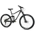 VELO MUSCULAIRE VTT 29 LEADER FOX TRION 2025 TOUT SUSPENDU NOIR MAT 10V CADRE 21,5 POUCES (H55cm - XL - POUR ADULTE DE 185cm à plus)