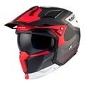 CASQUE TRIAL MT STREETFIGHTER SV S TOTEM B15 GRIS/ROUGE MAT  M  SIMPLE ECRAN TRANSPARENT TRANSFORMABLE AVEC MENTONNIERE AMOVIBLE (LIVRE AVEC UN ECRAN SUPPLEMENTAIRE DARK) (ECE 22.06)