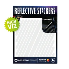 AUTOCOLLANT/STICKER REFLECHISSANT POUR VELO, CASQUE MODELE BANDES UNIVERSELLES BLANC (PLANCHE)