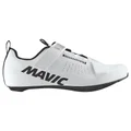 CHAUSSURE ROUTE MAVIC AKSIUM STRAP BLANC 46 SERRAGE VELCRO FIXATION 3 POINTS COMPATIBLE LOOK/SHIMANO (PAIRE)