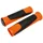 POIGNEE VTT NEWTON BI-MATIERE ORANGE/NOIR L130mm (PAIRE)