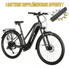 VELO ELECTRIQUE/VAE VTC 28 LEADER FOX BARNET 2025 FEMME GRIS 9V MOTEUR CENTRAL BAFANG M510 36V 95Nm BATTERIE 20Ah (16,5'' - H42cm - TAILLE S - POUR ADULTE DE 158cm à 168cm)