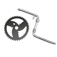PEDALIER BMX FAUBER MANIVELLES MONOBLOC PLATEAU ACIER 44D. POUR PEDALE FILETAGE 1/2
