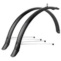 GARDE BOUE CITY/VTC TRINGLES 28'' EUROFENDER LAMPO 58mm NOIR MAT (PAIRE) AVEC FIXATION CLASSIC TRINGLES ARGENT