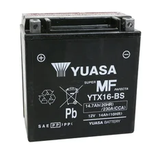BATTERY 12V 16 Ah YTX16-BS "PIAGGIO GENUINE PART" YUASA -PIAGGIO 400 MP3 2007>, 500 MP3 2010>, 500 X9 EVOLUTION 2003>/GILERA 500 FUOCO 2007>, 800 GP 2007>  -639860-