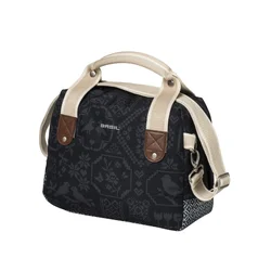 SAC A MAIN VELO BASIL BOHEME NOIR/CREME 8L LIVRE SANS FIXATION CLIP COMPATIBLE FIXATION VAE/E-BIKE BASIL ET KLICKFIX  (32x12x23cm)