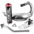 POT 50 A BOITE VOCA CROSS BESTIA POUR SHERCO 50 SM-R, SE-R (PASSAGE HAUT - SILENCIEUX ALU NOIR EMBOUT ANODISE ROUGE)