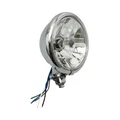 PHARE/OPTIQUE MOTO AVOC VINTAGE DIAM 130 mm CUVELAGE OPTIQUE LISSE LAMPE H4 60/55W + FEU DE POSITION CHROME  (HOMOLOGUE CE)