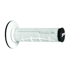 REVETEMENT POIGNEE PROGRIP MOTO OFF ROAD 802 DOUBLE DENSITE SOFT TOUCH NOIR/BLANC CREME CLOSED END 118mm (CROSS/MX) (PAIRE)