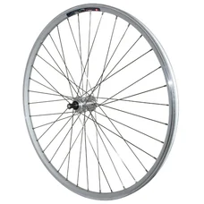 WHEEL FOR TREKKING BIKE- 700X35 REAR M240 -ALUMINIUM REINFORCED- MICHE MAGNUM HUB SILVER- FREE WHEEL 6/7 Speed -QUICK RELEASE-SPECIAL FOR RENTAL (DOUBLE WALLED RIM WITH EYELETS+STAINLESS SPOKES)