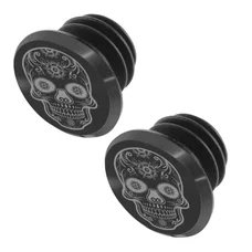 HANDLEBAR END PLUG - FOR MTB - SWITCH SKULL BLACK/GREY (PER 2 ON CARD)