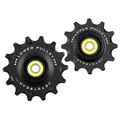 GALET DERAILLEUR TRIPEAK 12-14 DENTS ROULEMENT G5 CERAMIQUE POUR SHIMANO RD91xx/80xx/70xx 12V. NOIR (4 RONDELLES DURACE/4 RONDELLES ULTEGRA ,105) (BLISTER DE 2)