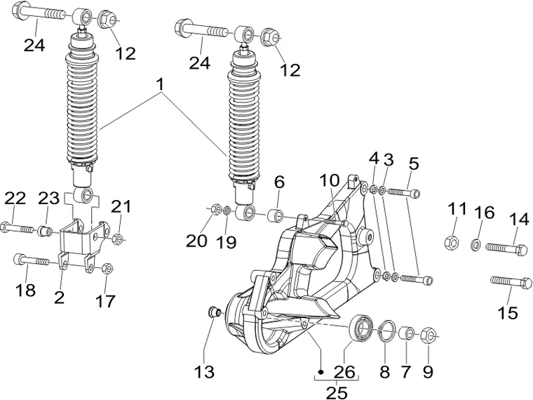 Suspension arrière - Amortisseur/s 