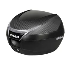 TOP CASE SHAD SH34 NOIR/CARBONE 34L AVEC PLATINE (CONTENANCE 1 CASQUE INTEGRAL + ACCESSOIRES) (L42xH31xP43cm)  (D0B34106)