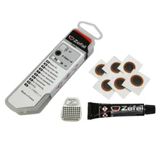 REPAIR KIT -  FOR BICYCLE INNER TUBE-  ZEFAL FOR ROAD BIKE -IN BOX (4 PATCHS 15mm + GLUE 5g + SCRAPPER) WITH INSTRUCTIONS
