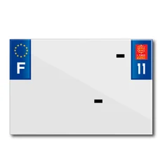 BANDE PLAQUE MOTO 210x145 POUR PVC AVEC RAISON SOCIALE DEP. 11/EURO (VENDU A L'UNITE)