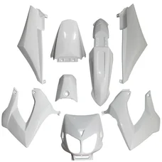 FAIRINGS/BODY PARTS FOR 50cc MOTORBIKE   DERBI 50 SENDA 2000>2010 WHITE GLOSS  (8 PARTS KIT) SELECTION P2R-