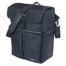 SACOCHE ARRIERE VELO LATERALE SAC BANDOULIERE BASIL MOVE COMMUTER NOIR DROIT/GAUCHE 15L FIXATION MIK STUDS POUR PORTE BAGAGE