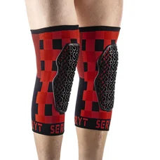 PROTECTION GENOUILLERES VTT SERYT CHECKER ANTIBACTERIEN, ANTIDERAPANTE, SANS COUTURE ROUGE S (VENDU A LA PAIRE) 300 g -CE EN 1621.1 NIVEAU 1