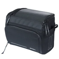 SACOCHE DE CINTRE/GUIDON VELO BASIL SPORT 7-8L NOIR GRAPHITE FIXATION CLIP COMPATIBLE BASIL ET KLICKFIX (28x20x20cm) AVEC PORTE CARTE