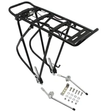 PORTE BAGAGE VELO ARRIERE A TRINGLES P2R ALU NOIR REGLABLE 28"/26"/24'' POUR CYCLOTOURISTE