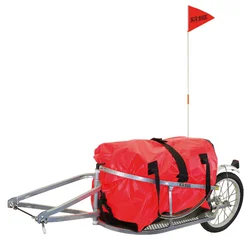 LUGGAGE BICYCLE TRAILER - MAX LOAD 32Kgs (L131xl44xH28) WITH QUICK RELEASE 16" WHEEL 16'' (114LITRES)  STEEL FRAME - TOTAL WEIGHT 7,6 kg