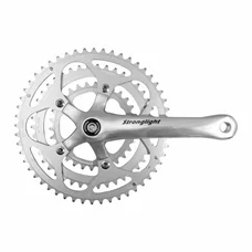 CHAINSET FOR ROAD BIKE- STRONGLIGHT  9/10 Speed IMPACT -SILVER- 172.5mm 52-42-30 (TAPERED SQUARE 107mm)
