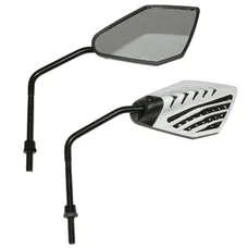 MIRROR FOR SCOOT REPLAY ARROW -WHITE-  BLACK ARM Ø 8mm (SOLD PER PAIR) **