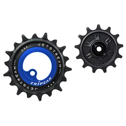 GALET DERAILLEUR AOPW TRIPEAK 13-18 DENTS CERAMIQUE 12/11V. SHIMANO DEORE XT 8100/8130 SLX 7120/7100  BLEU (JEU DE 2) (GARANTIE 4 ans)
