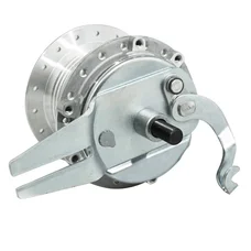 WHEEL HUB FOR MOPED PEUGEOT 103 -REAR- 36 spokes-  WITH DRUM BRAKING PLATE + AXLE  -SELECTION P2R-