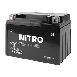 BATTERIE 12V 8 Ah NTX9 NITRO SLA SANS ENTRETIEN PRETE A L'EMPLOI (Lg150xL87xH105mm) (EQUIVALENT YTX9-BS / AGM / GEL)