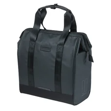 SINGLE BAG FOR BICYCLE-REAR- BASIL GRAND TARPAULIN SHOPPER-SIDE BAG LEFT/RIGHT - BLACK WATERPROOF 23Lt (34x19x35cm)