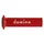 REVETEMENT POIGNEE DOMINO MOTO ON ROAD A010 ROUGE/BLANC OPEN END 120-125mm (PAIRE)